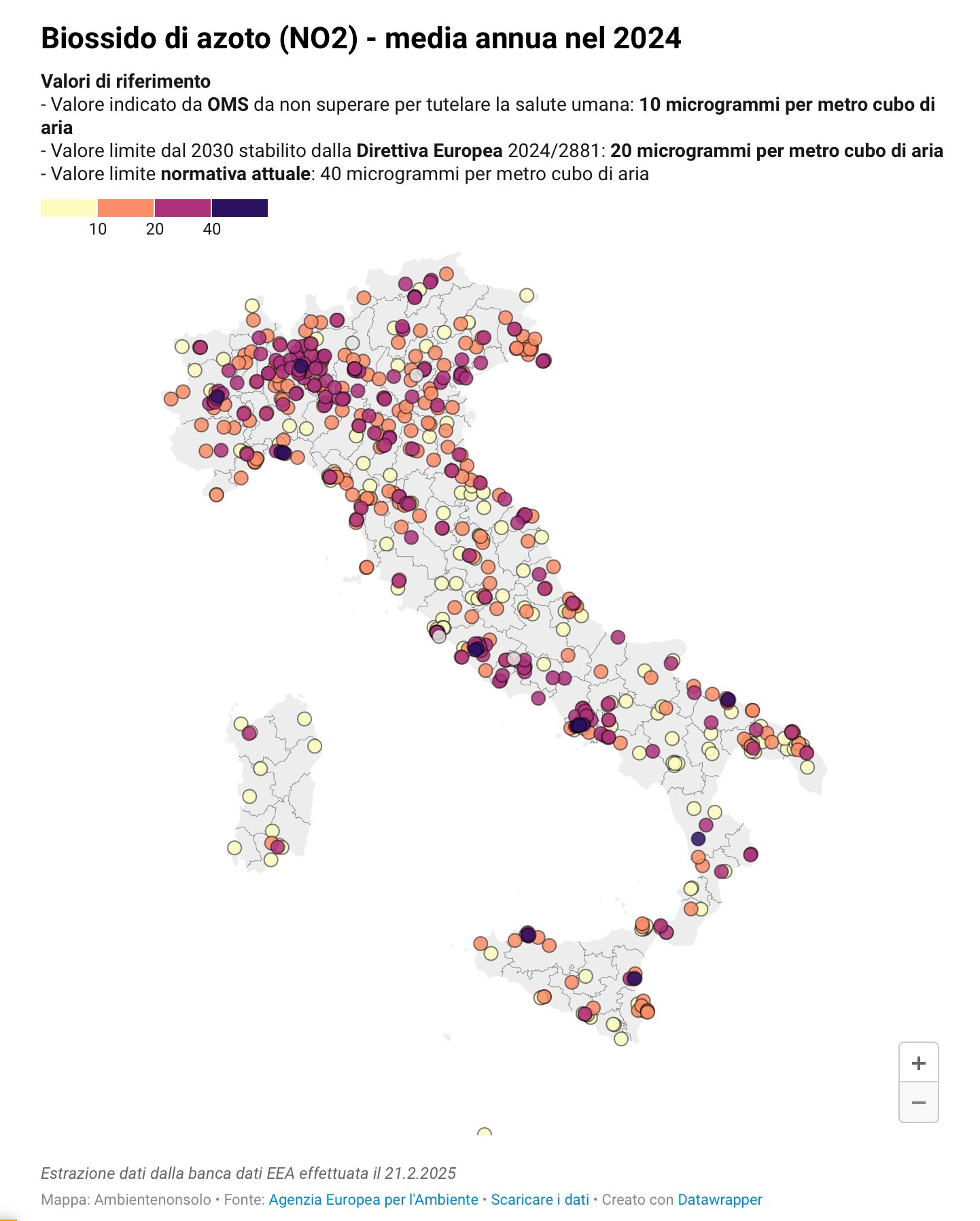 28.2.2025 - I dati del biossido di azoto nelle città europee ed ...