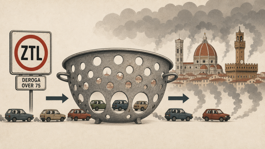 Stop agli euro 2 nella ZTL Scudo Verde di Firenze. Ma di fatto è un colabrodo.