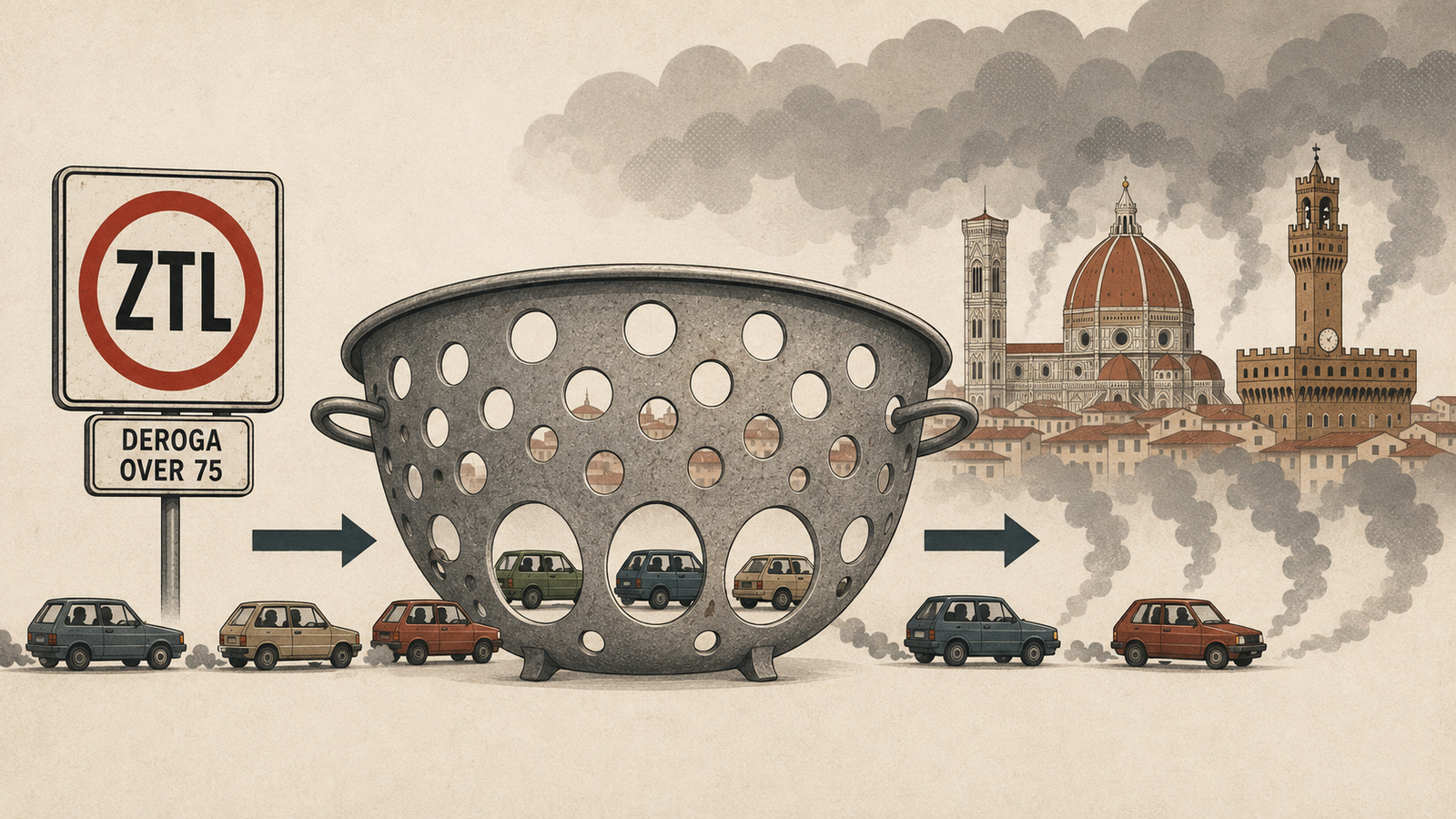 Stop agli euro 2 nella ZTL Scudo Verde di Firenze. Ma di fatto è un colabrodo.